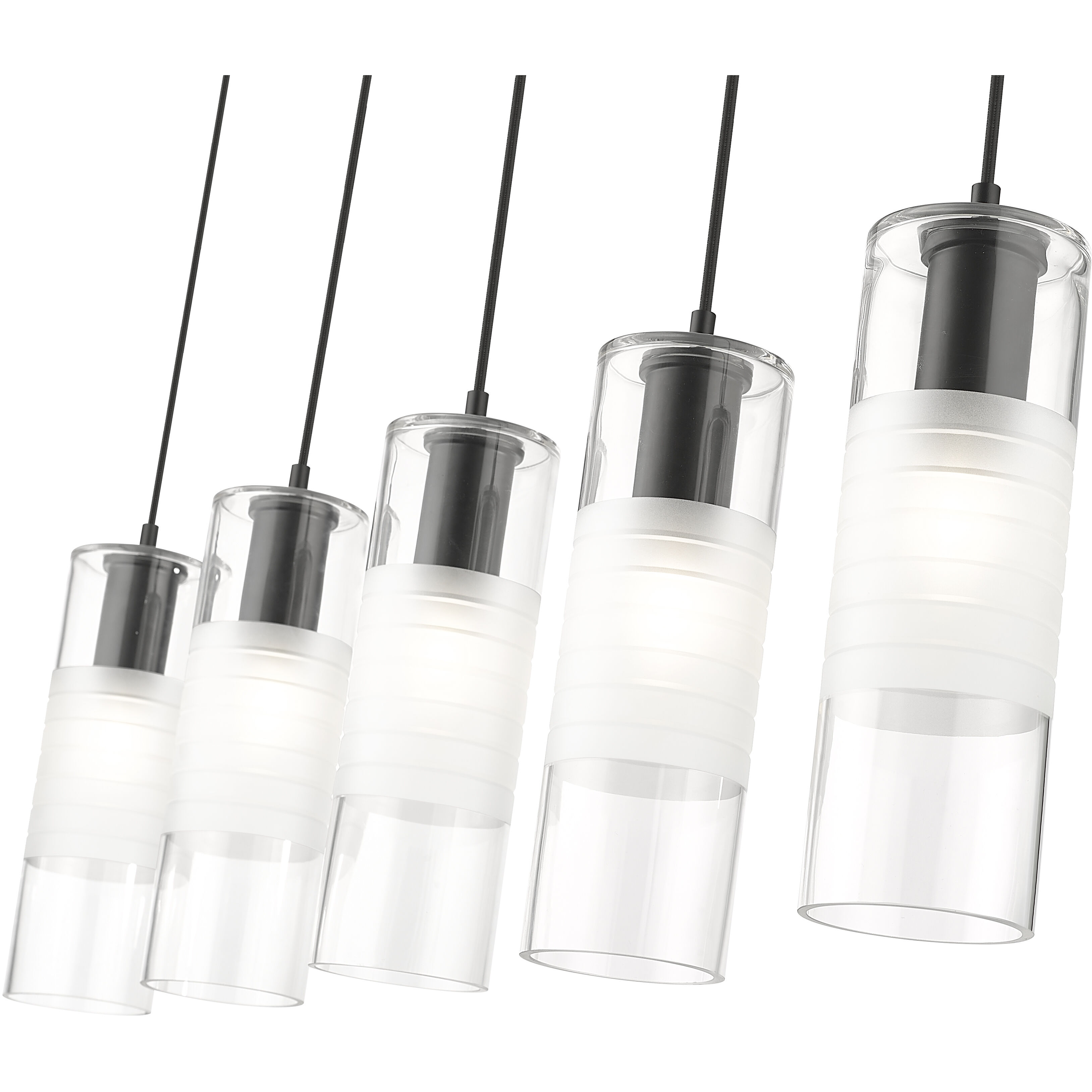 Alton 5 Light 42 inch Matte Black Linear Chandelier Ceiling Light