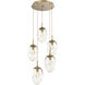 Meteo Incandescent 5 Light Gilded Brass Chandelier Ceiling Light, Round Multi-Port