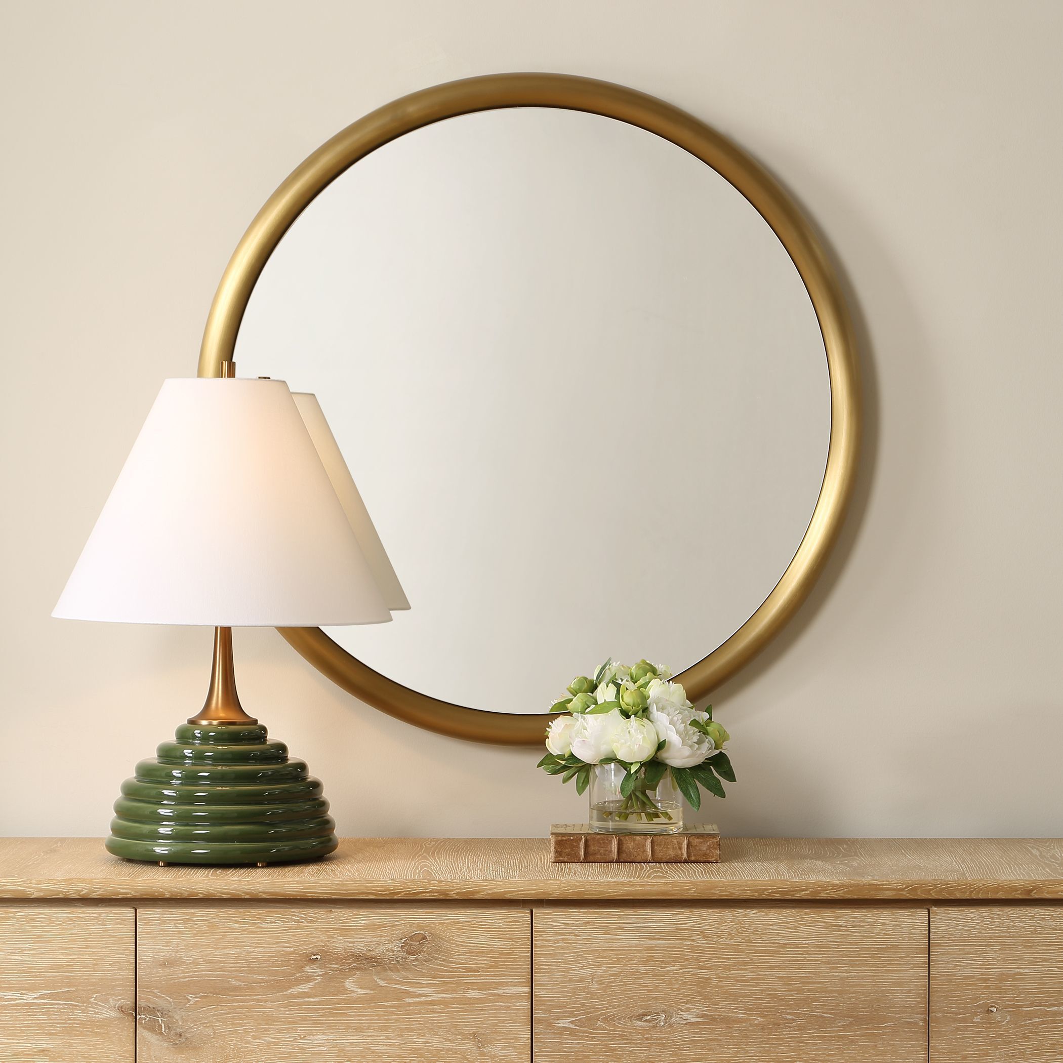 Atkinson 35 X 35 inch Antique Brass Mirror