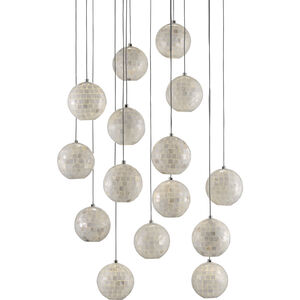 Finhorn 15 Light 21 inch Painted Silver/Pearl Multi-Drop Pendant Ceiling Light