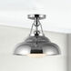 Palmetto 1 Light 12 inch Polished Nickel/Glossy Opal Semi-Flush Mount Ceiling Light