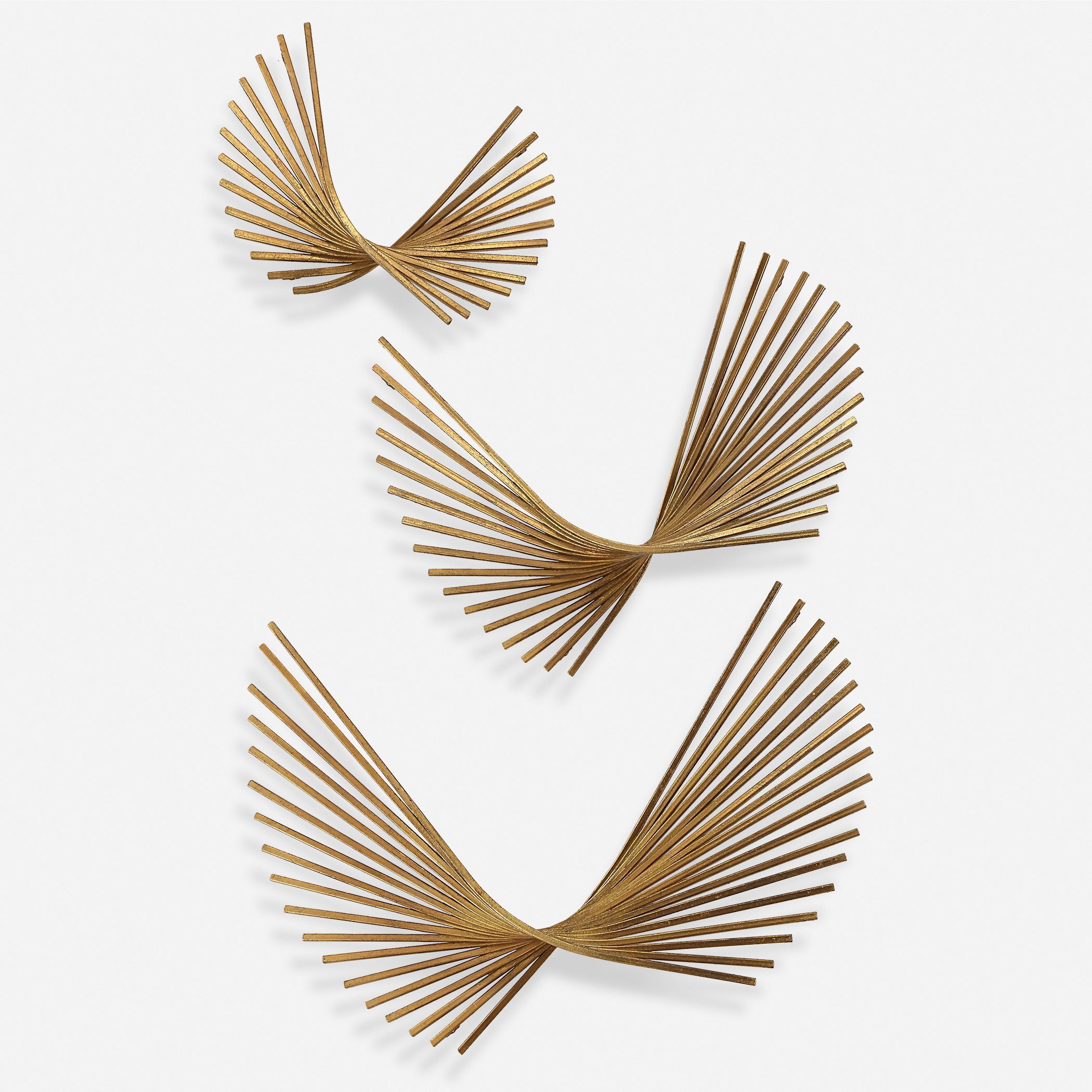 Coreograph Antique Gold Leaf Wall Decor, Set of 3