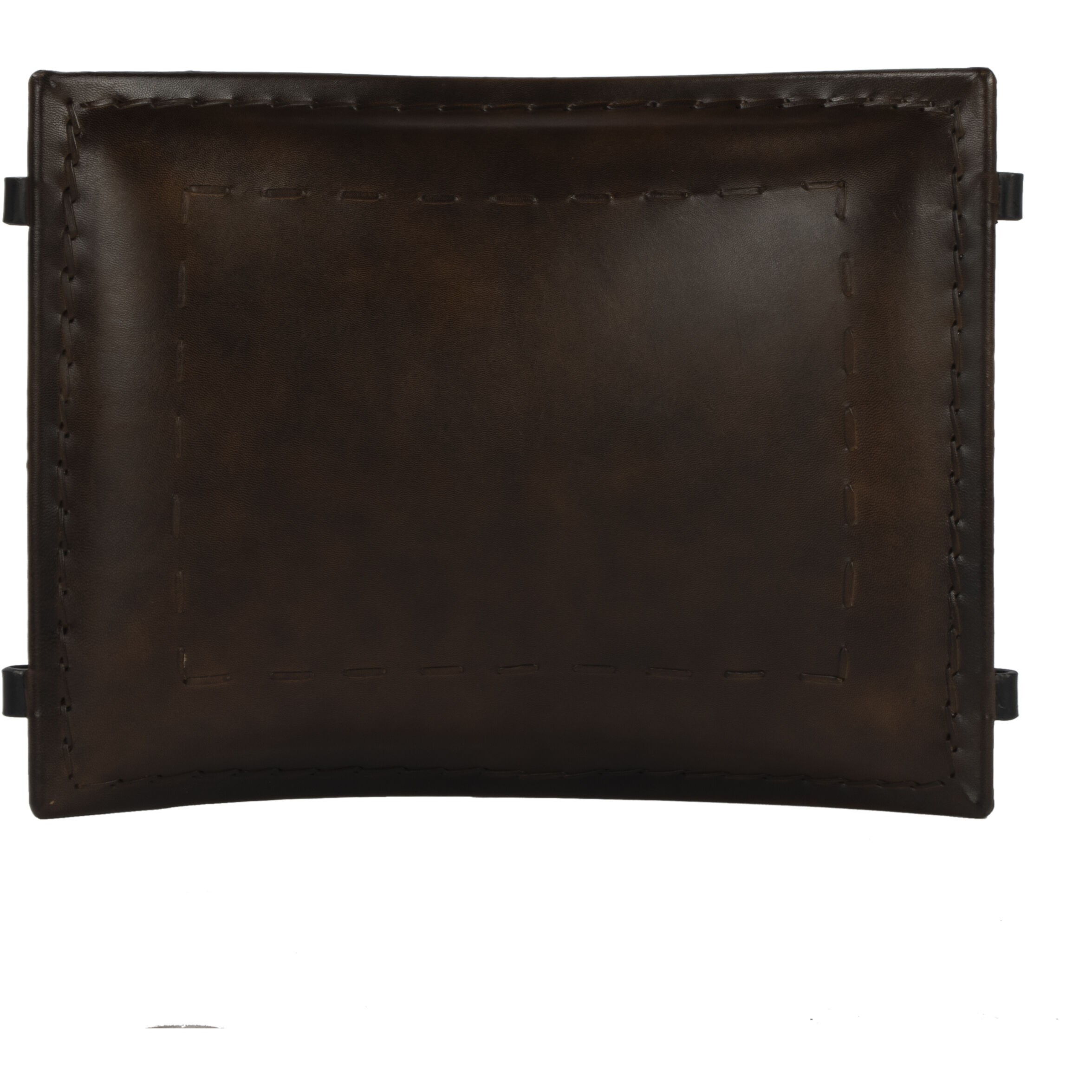 Melton Leather 21.5"W Accent Stool in Dark Brown