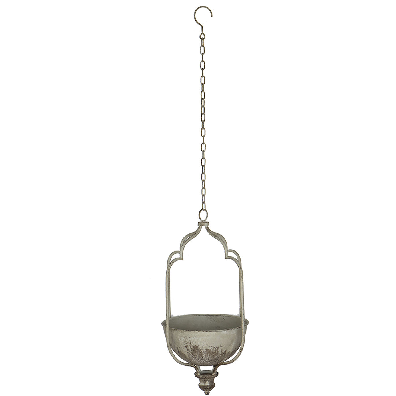 Anita Distressed White Hanging Planter