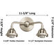 Nouveau 2 Olean 2 Light 15 inch Brushed Satin Nickel Bath Vanity Light Wall Light in Seedy Glass