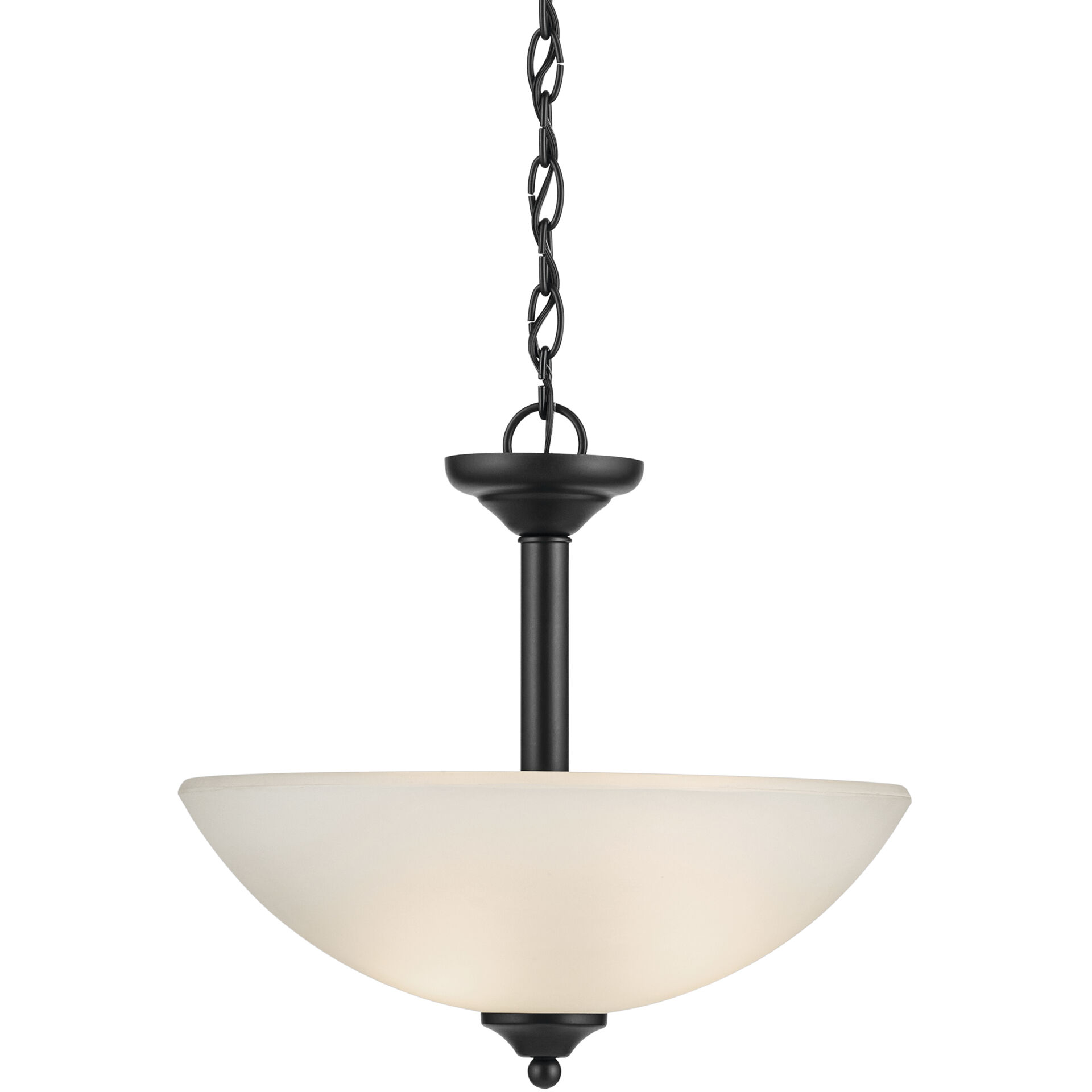 Jolie 2 Light Black Inverted Pendant/Semi Flush Ceiling Light in Incandescent