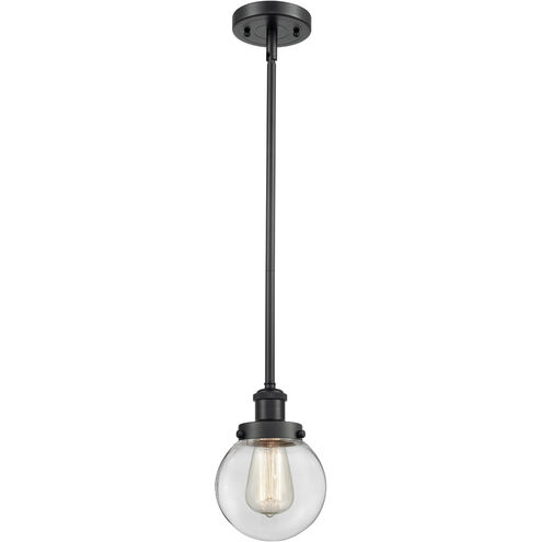 Ballston Beacon LED 6 inch Matte Black Pendant Ceiling Light in Clear Glass, Ballston