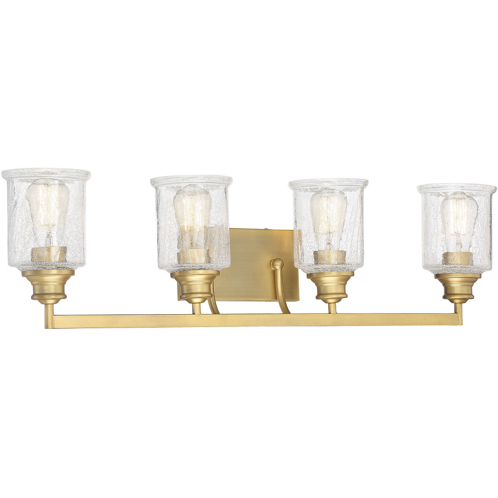 Hampton 4 Light 32 inch Warm Brass Bathroom Vanity Light Wall Light