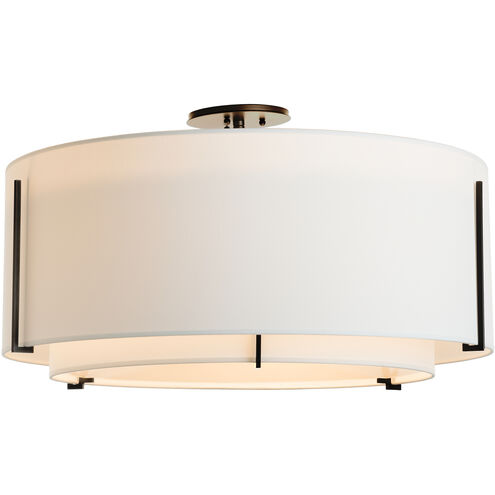 Exos 3 Light 29.3 inch Black Semi-Flush Ceiling Light in Natural Anna, Large