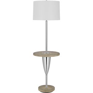 Lockport 61 inch 150.00 watt Chrome with Wood Floor Lamp Portable Light
