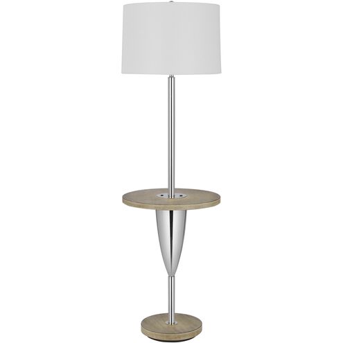Lockport 61 inch 150.00 watt Chrome with Wood Floor Lamp Portable Light