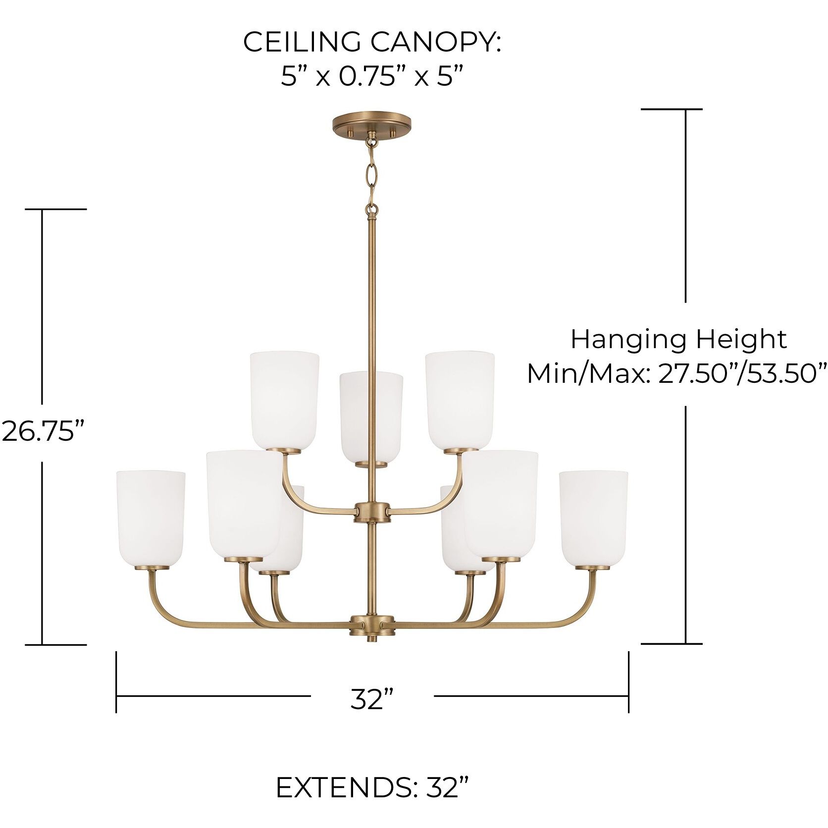 Lawson 9 Light 32 inch Aged Brass Chandelier Ceiling Light