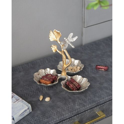 Ginkgo Silver and Gold Tray