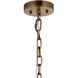 Scalloped 1 Light 24 inch Antique Brass Pendant Ceiling Light in White Boucle