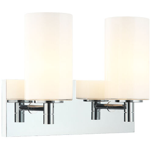 Candela Wall Sconce Wall Light in Chrome and Opal Glass