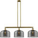 Franklin Restoration X-Large Bell LED 42 inch Brushed Brass Island Light Ceiling Light in Plated Smoke Glass, Franklin Restoration