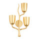 Vine 3 Light 14 inch Gold Leaf Wall Sconce Wall Light in Right, Right
