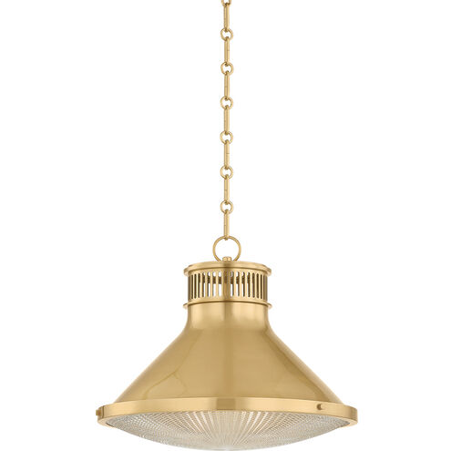 Highclere 1 Light 17.75 inch Aged Brass Pendant Ceiling Light