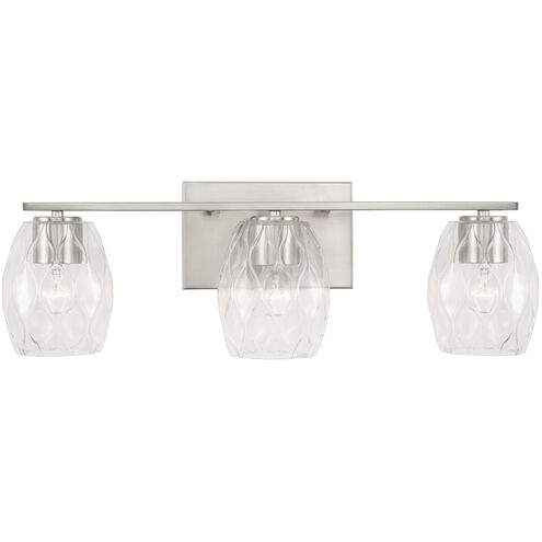 Lucas 3 Light 24 inch Brushed Nickel Vanity Light Wall Light