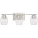 Lucas 3 Light 24 inch Brushed Nickel Vanity Light Wall Light
