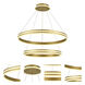 Aurora LED 32 inch Brushed Gold Dining Chandelier Ceiling Light