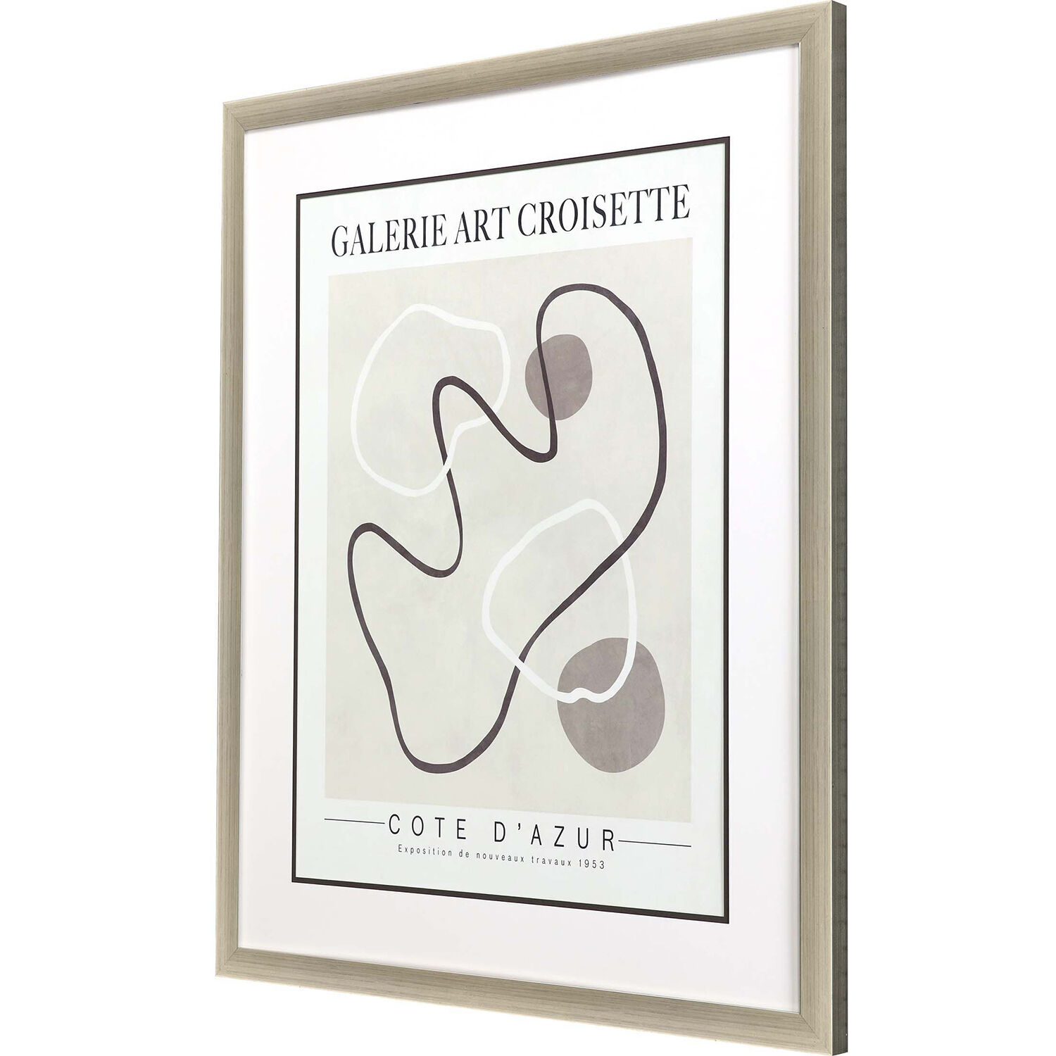 Les Fossiles Nouveau Gray and Neutral and White and Black Framed Art