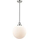 Franklin Restoration Beacon 1 Light 12 inch Polished Nickel Mini Pendant Ceiling Light in Incandescent, Matte White, Franklin Restoration