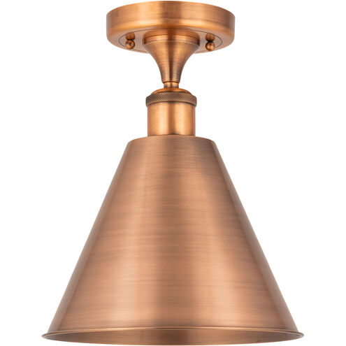 Ballston Cone LED 12 inch Antique Copper Semi-Flush Mount Ceiling Light