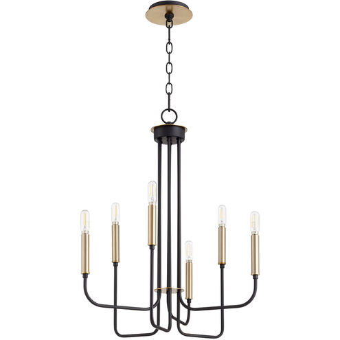 Hope 6 Light 18 inch Noir and Aged Brass Chandelier Ceiling Light