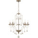 Colonial Charm 5 Light 28 inch White Wash and Sun Dried Clay Chandelier Ceiling Light