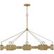 Raffi LED 52 inch Burnished Gold Chandelier Ceiling Light, Linear & Oval