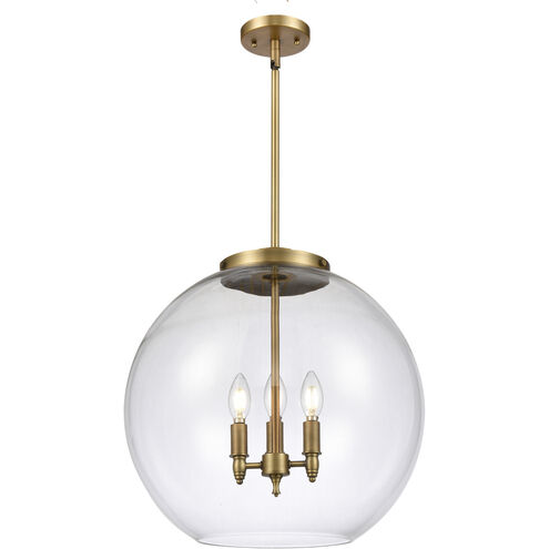 Ballston Athens LED 17.75 inch Brushed Brass Statement Pendant Ceiling Light in Clear