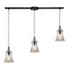 Graham Pl 3 Light 5 inch Oiled Bronze Mini Pendant Ceiling Light in Linear with Recessed Adapter, Linear