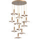 Cumulus LED 43.5 inch Novel Brass with White Metal Multi-Pendant Ceiling Light