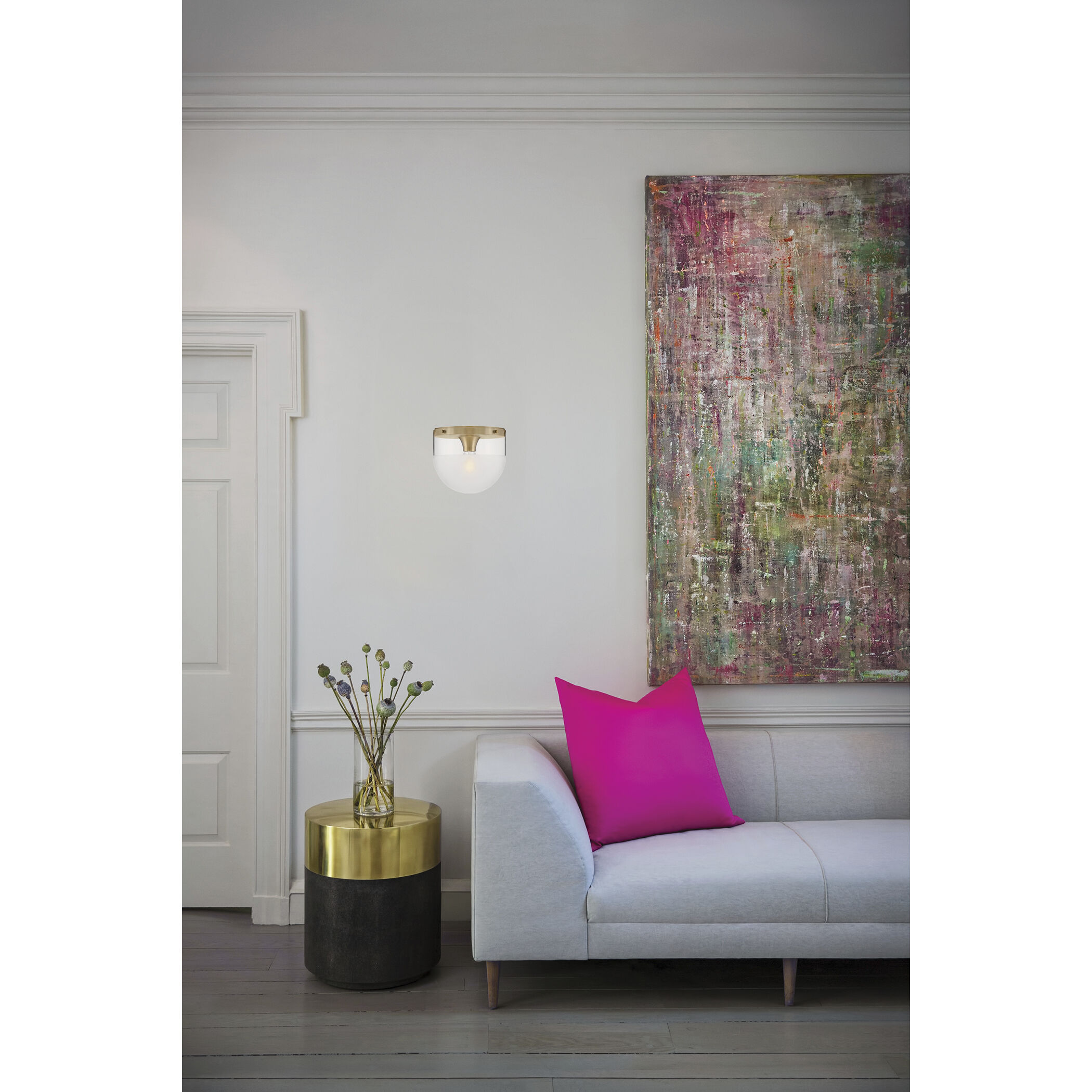 Beck 9 inch Lacquered Brass Indoor Flush Mount Ceiling Light