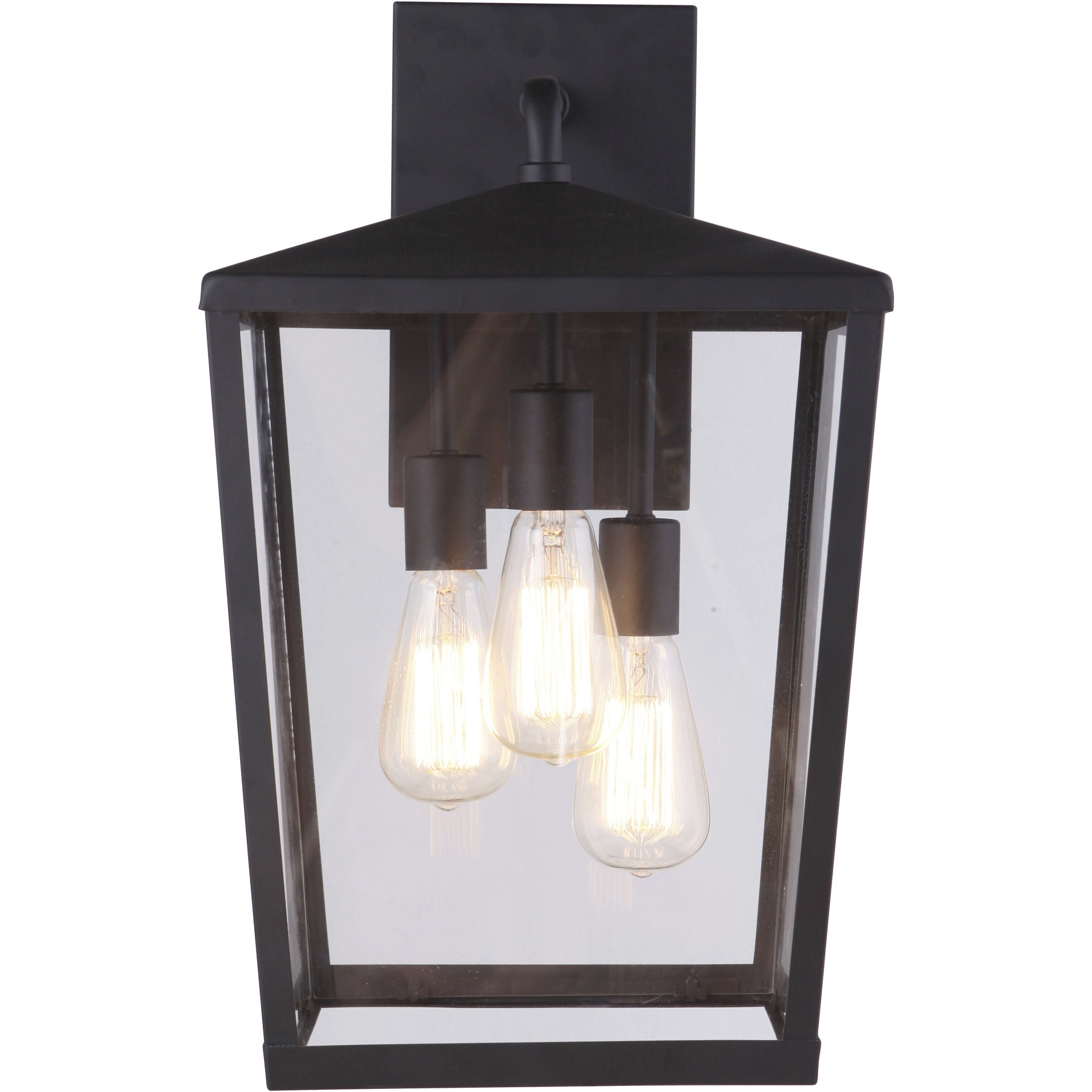 Olsen 3 Light 19 inch Midnight Outdoor Wall Lantern