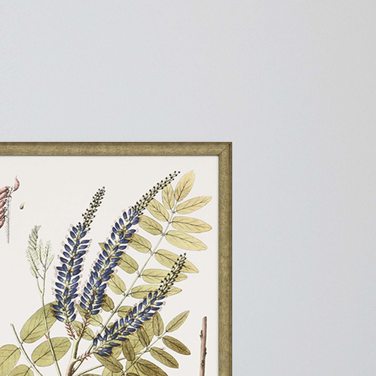 Florals Neutral and Green and Blue and Rust Framed Art