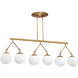 Orion 6 Light 45.25 inch Patina Aged Brass Island Light Ceiling Light