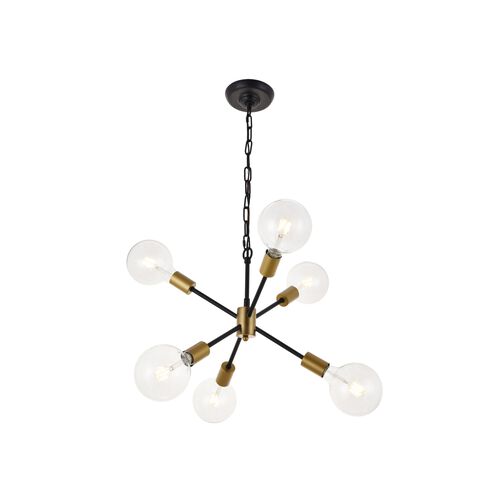 Nolan 6 Light 16 inch matte black Pendant Ceiling Light