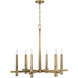 Blake 6 Light 32 inch Aged Brass Chandelier Ceiling Light