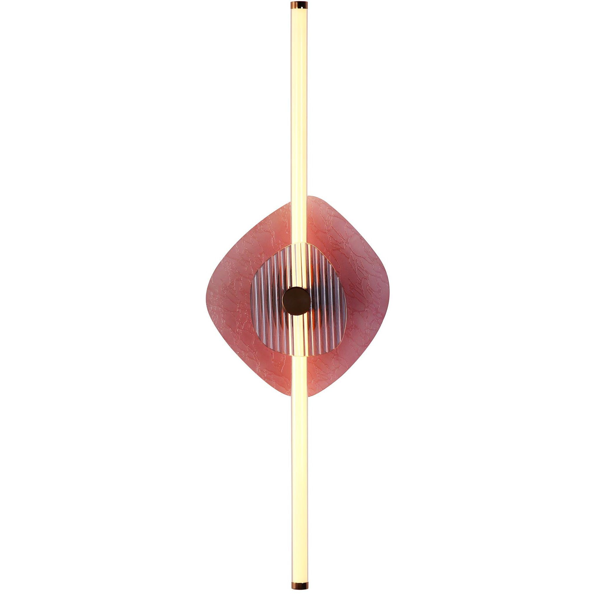 Yep Colorella LED 12 inch Rose Gold Wall Sconce Wall Light in Purple and Blue Glass