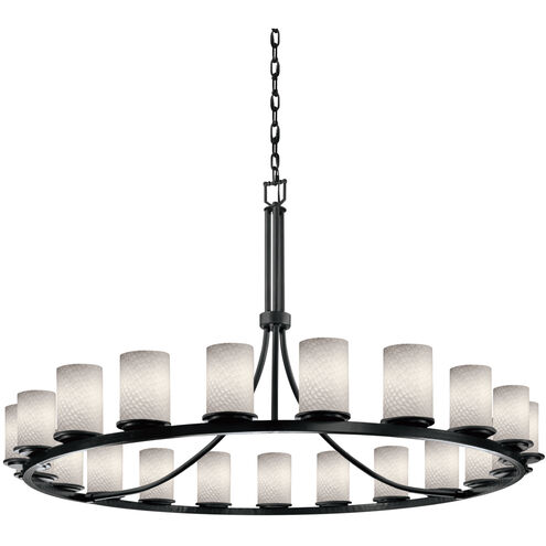 Fusion 21 Light 60 inch Matte Black Chandelier Ceiling Light in Weave, Incandescent