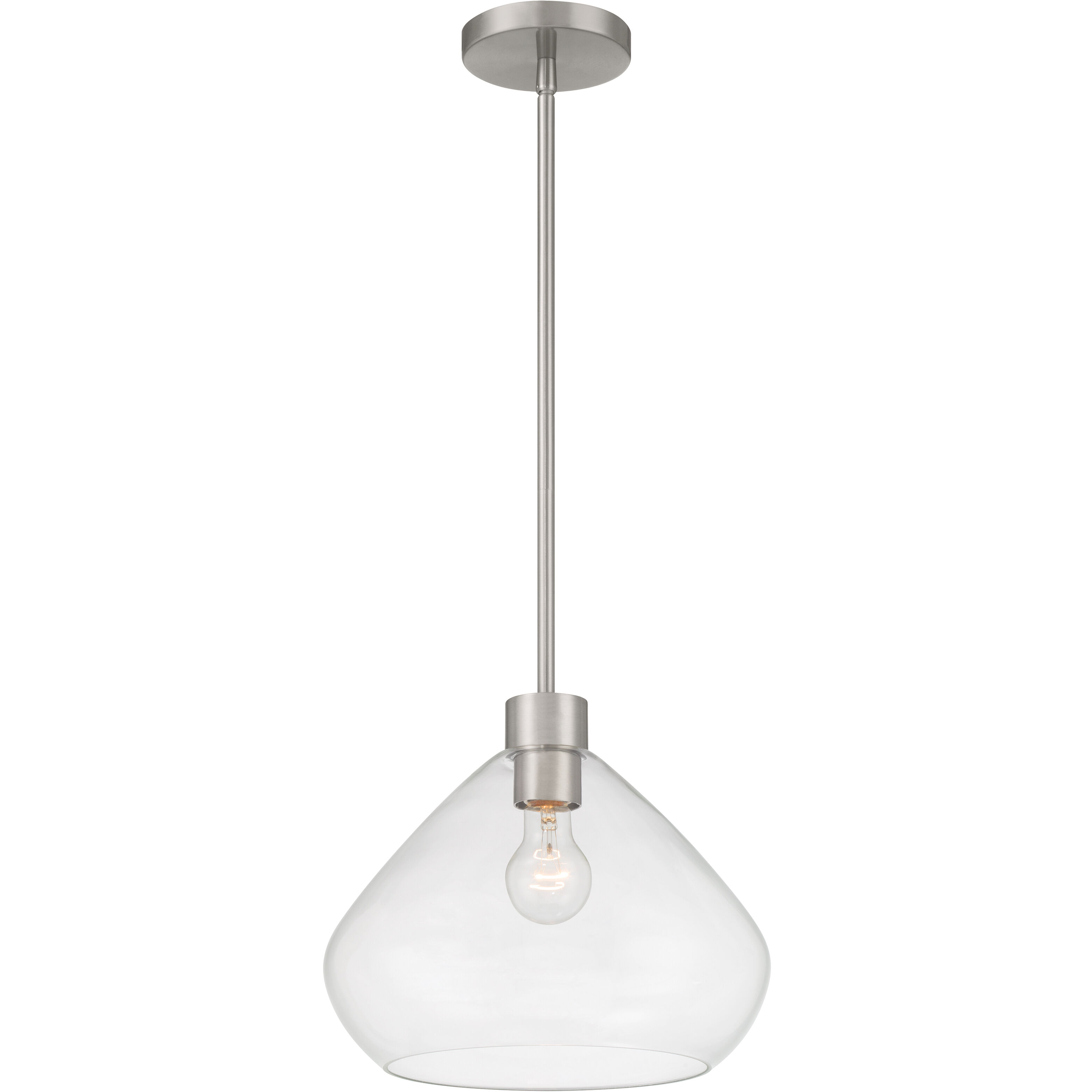 Elaris 1 Light 12.5 inch Brushed Nickel Pendant Ceiling Light