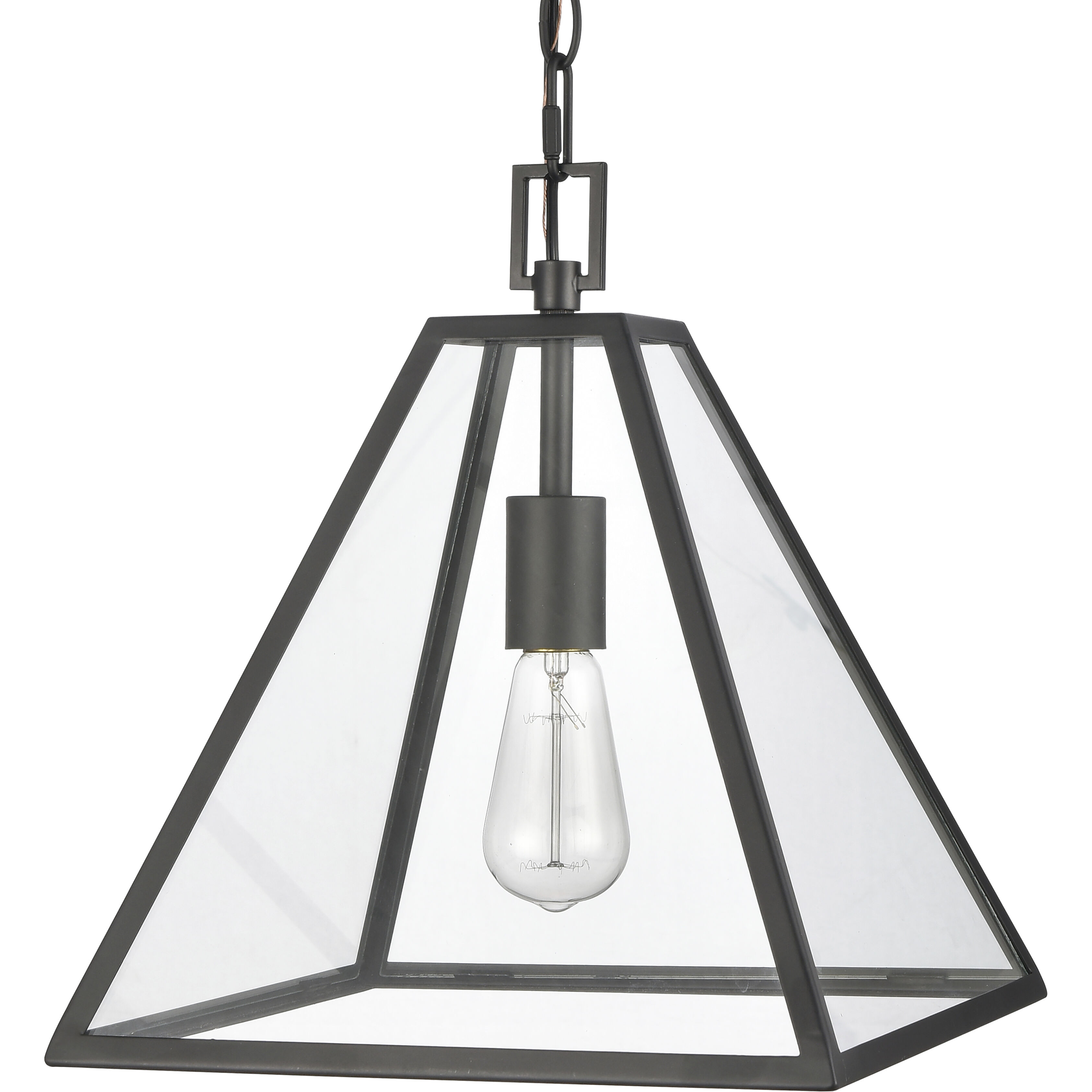 Tangent 1 Light 12 inch Matte Black Pendant Ceiling Light