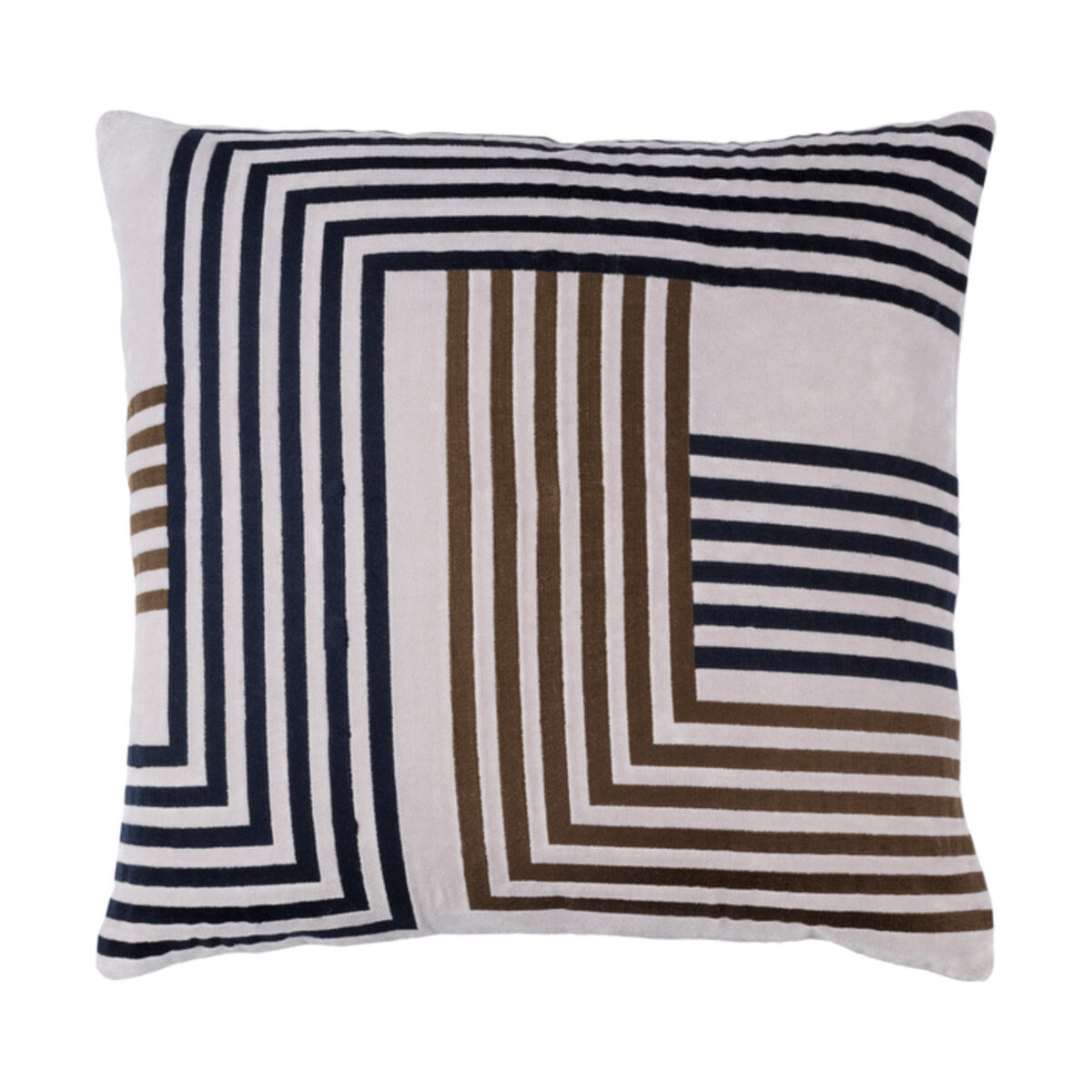 Intermezzo 20 X 20 inch Light Gray and Dark Brown Throw Pillow