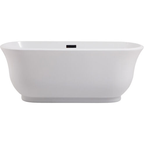 Coralie Glossy White and Chrome Bathtub