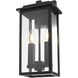 Kaysen 2 Light 15 inch Black Outdoor Wall Sconce