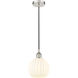 Edison White Venetian 1 Light 8 inch Polished Nickel Cord Hung Mini Pendant Ceiling Light
