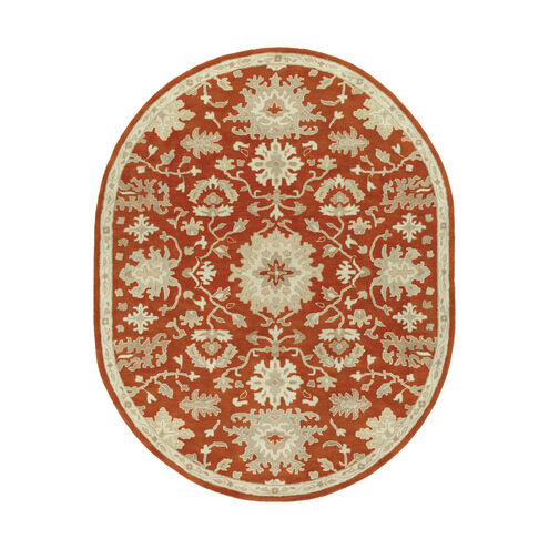 Caesar 120 X 96 inch Red and Brown Area Rug, Wool