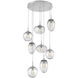 Cosmos Incandescent 8 Light Classic Silver Chandelier Ceiling Light, Round Multi-Pendant